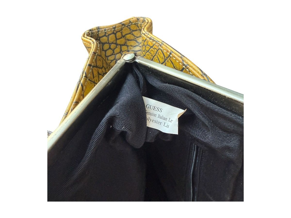 Guess Vintage GUESS Croc Kisslock Genuine Leather Shoulder Bag Size ONE SIZE - 8 Thumbnail