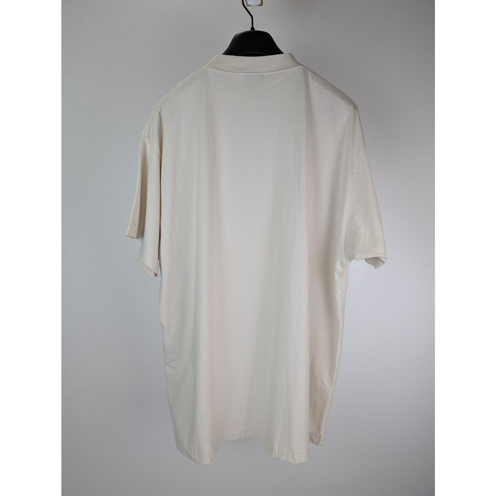 Balenciaga o1rshd1 BB Stencil Vintage Oversized Jersey T-Shirt in Ecru Size US M / EU 48-50 / 2 - 11 Thumbnail