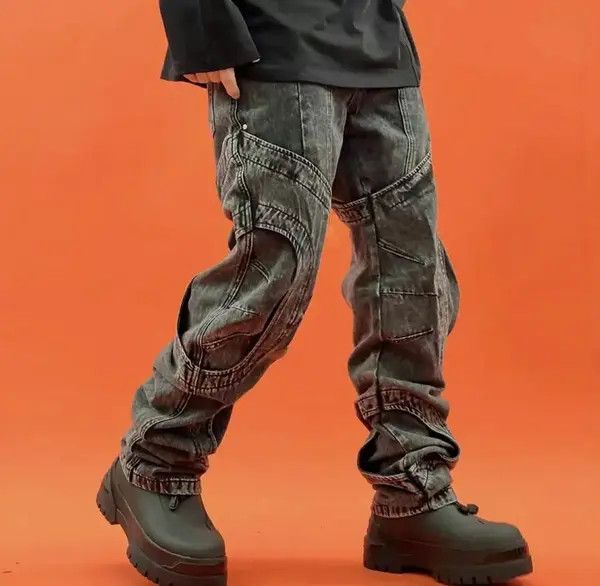 VIBE Washed Distressed Jeans Trousers Opium style Size US 33 - 1 Thumbnail