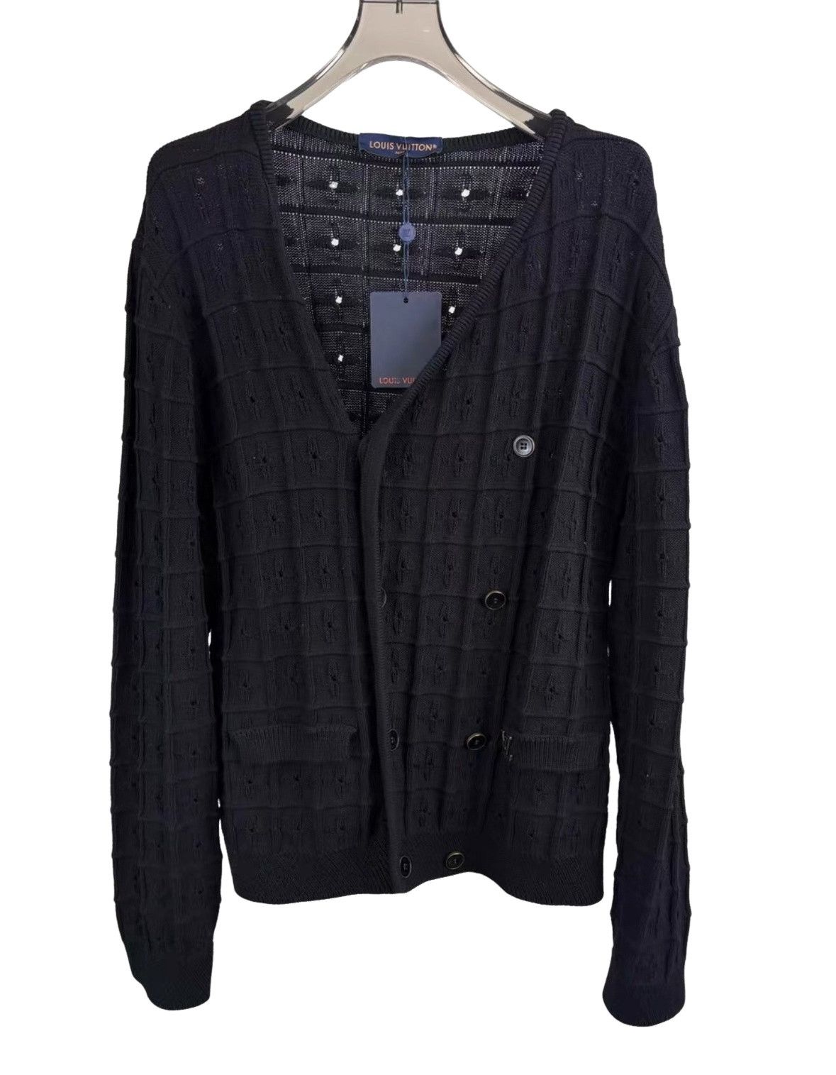 Louis Vuitton Louis Vuitton's latest black NBA knit logo cardigan