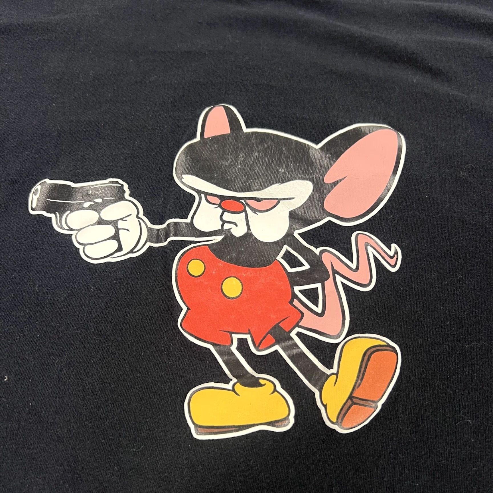 Vintage VINTAGE Pinky And The Brain Mickey Mouse Shirt Adult M Black Parody Spoof Gun Size US M / EU 48-50 / 2 - 4 Thumbnail