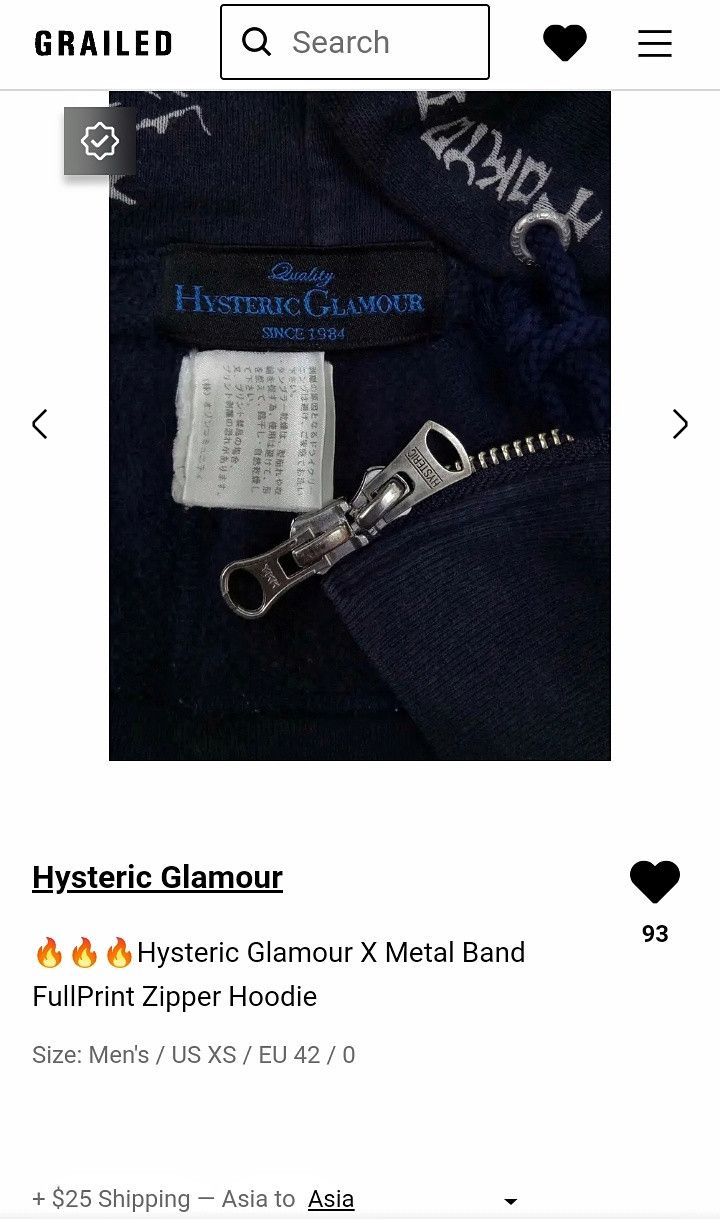 Hysteric Glamour 🔥🔥🔥Hysteric Glamour X Metal Band FullPrint Zipper Hoodie Size US XS / EU 42 / 0 - 19 Thumbnail