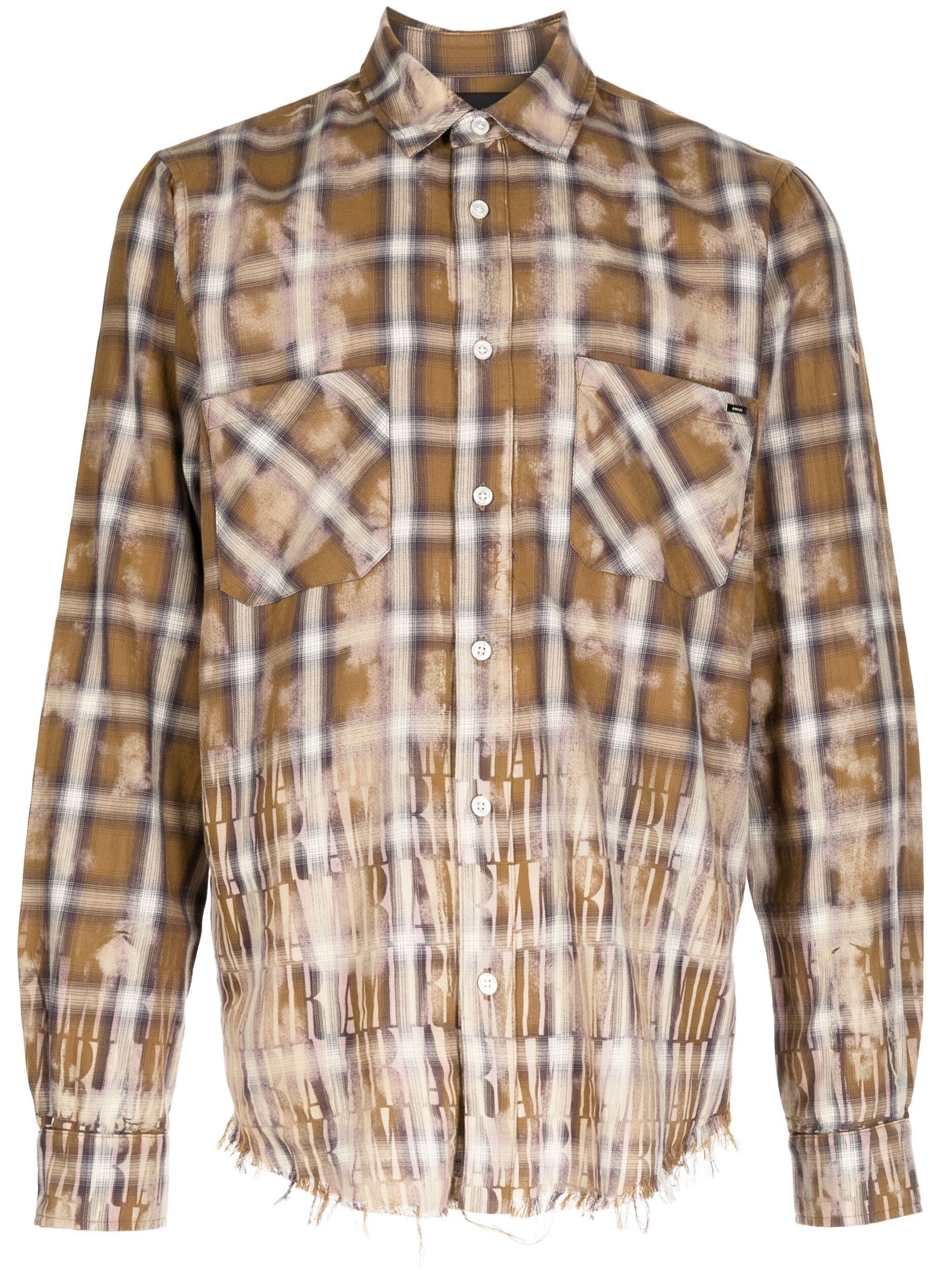 o1w1db10125 Bleached Flannel Shirt in Multicolor