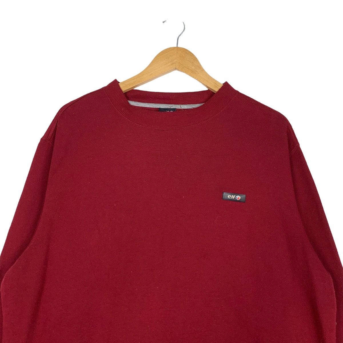 Japanese Brand ELF Motorsport Small Logo Maroon Sweatshirt #0967-C43 Size US M / EU 48-50 / 2 - 2 Thumbnail