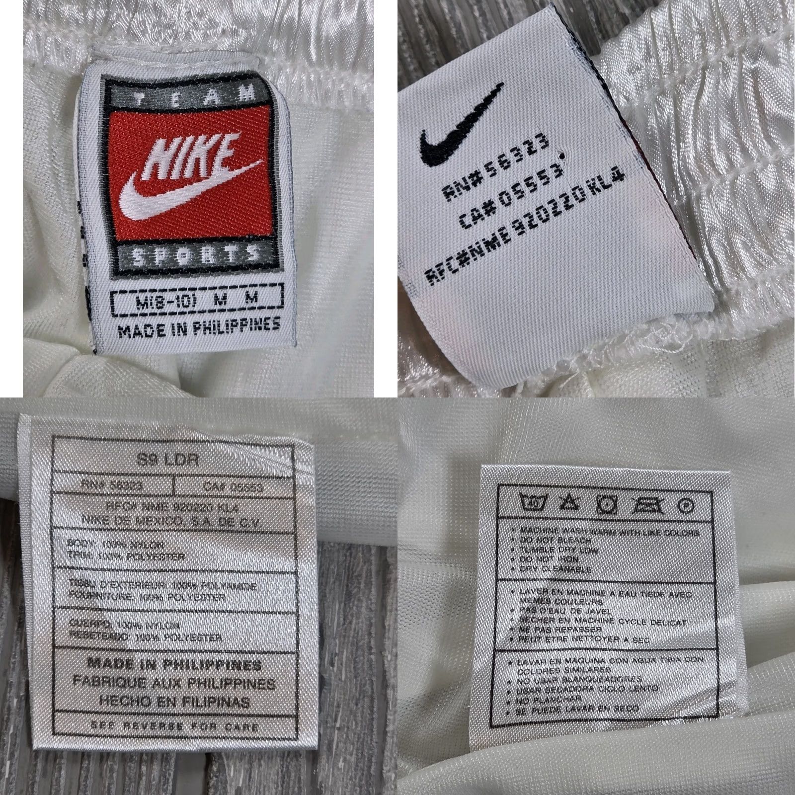 Nike VTG Nike 90s USA White Satin Nylon Soccer Shorts Red Blue Stripe Mens M Rare HTF Shorts Size US 31 - 8 Thumbnail