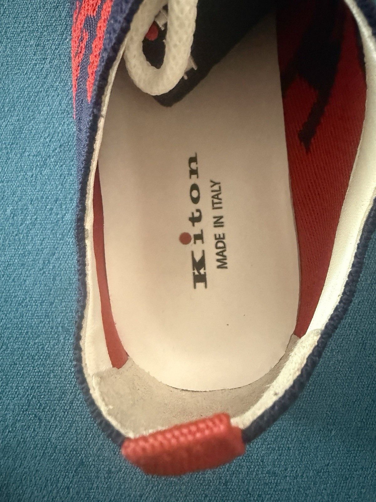 Kiton Knit Sneakers With Logo Blue Red Size 7 EU Size 8 US Size US 8 / EU 41 - 10 Thumbnail