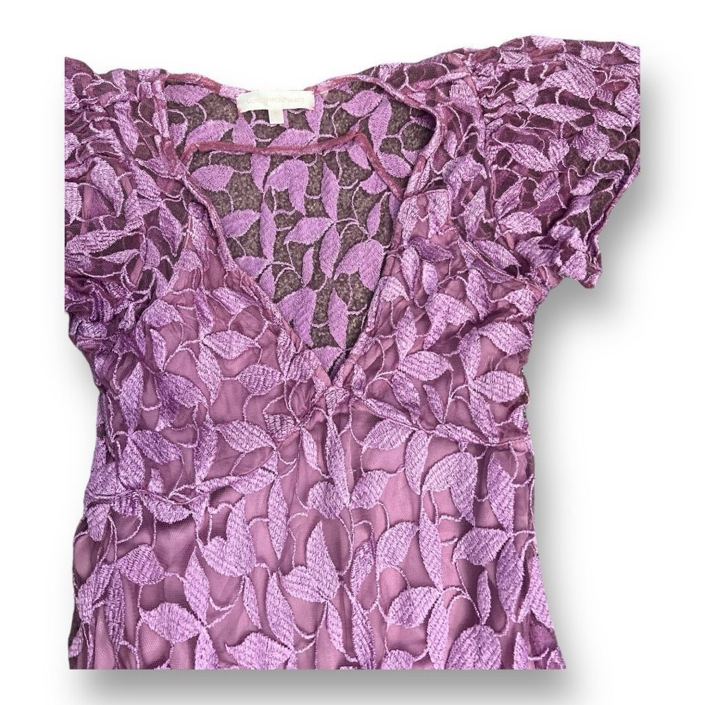 LoveShackFancy LoveShackFancy Purple Kamber Lace Floral Maxi Dress Size 0 Size XS / US 0-2 / IT 36-38 - 5 Thumbnail