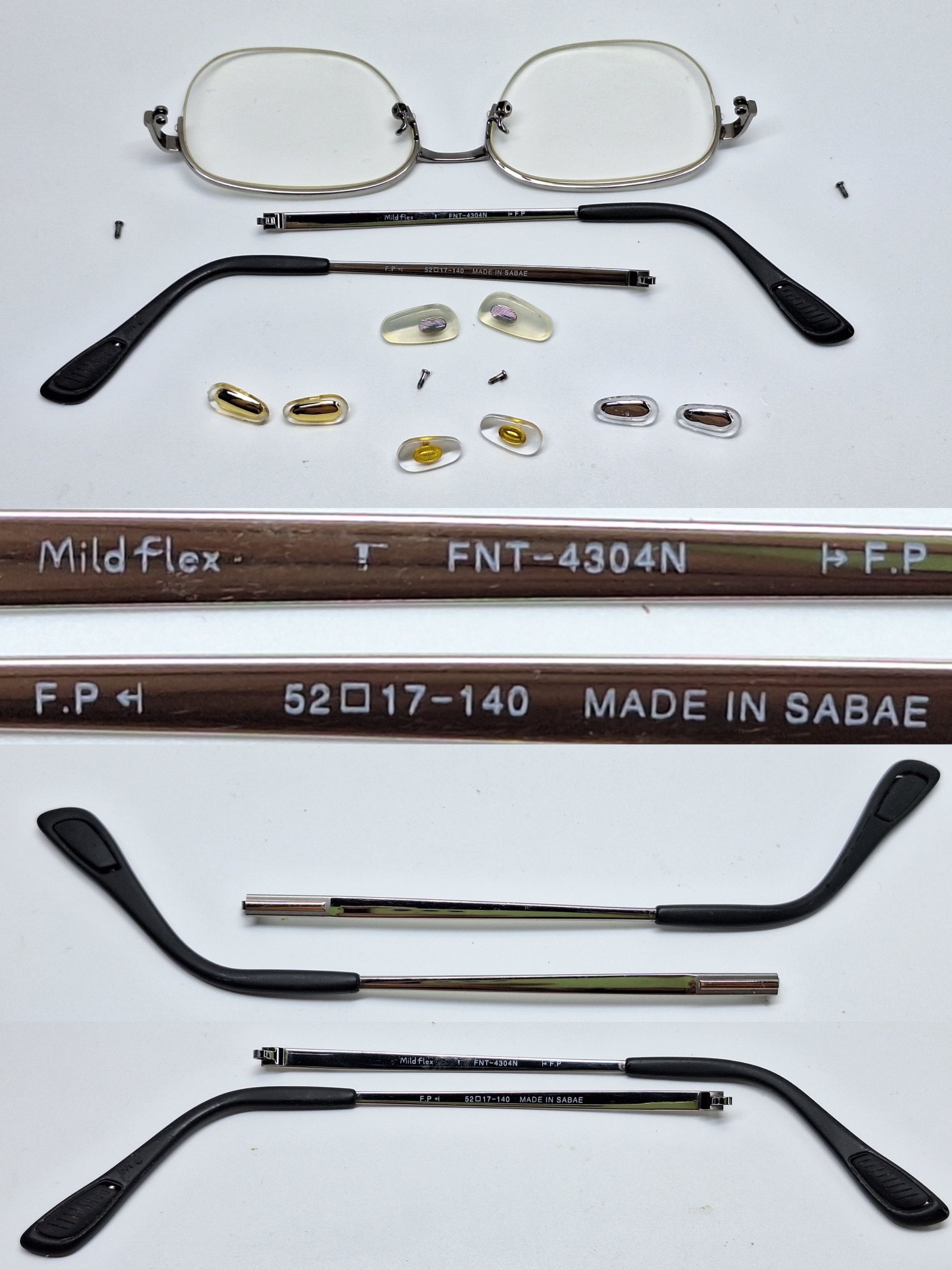 Other Mild Flex FNT-4304N Made in Sabae Titanium Half-Rim Eyeglass Size ONE SIZE - 7 Thumbnail