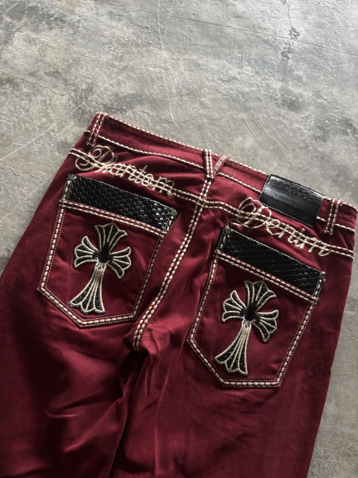Japanese Brand PHANTOM DENIM chrome hearts inspired style cross punk goth Size US 34 / EU 50 - 16 Thumbnail