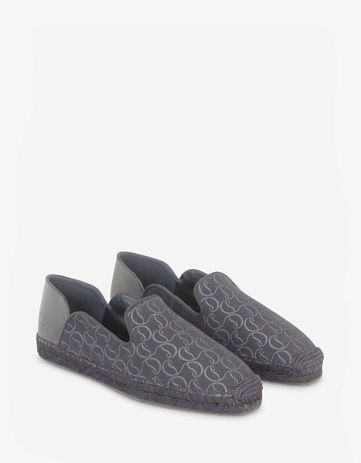 image of Christian Louboutin Espadon Cl Jacquard Grey Espadrilles Shoes, Men's (Size 11)