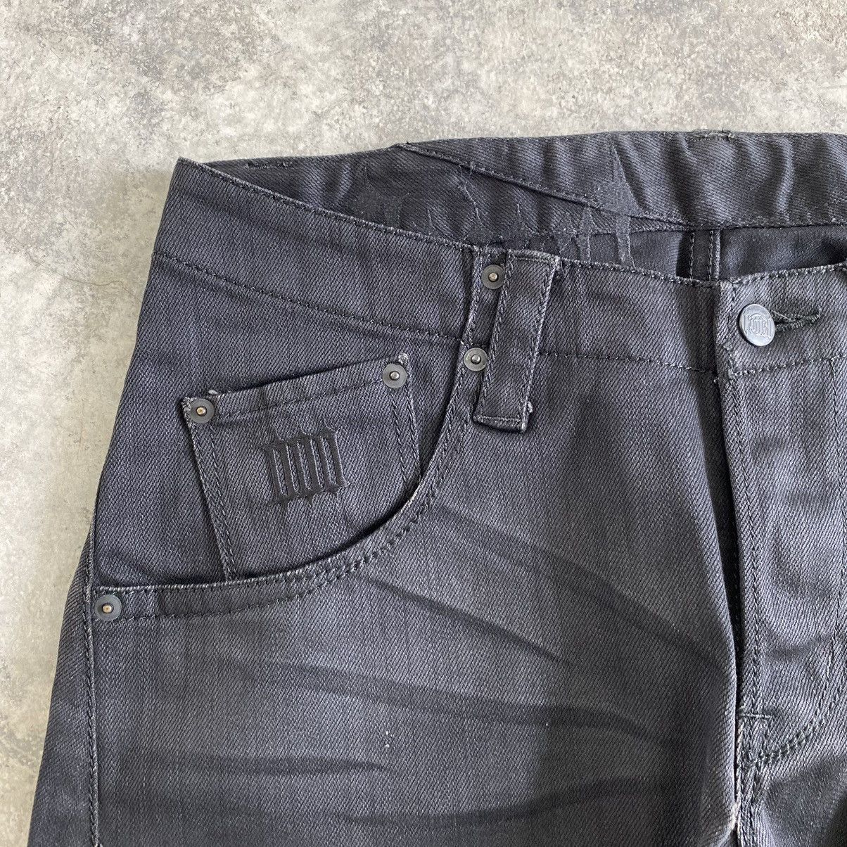 Japanese Brand Vintage Troiso Japan Curved Leg Coated Black Jeans Size US 31 - 7 Thumbnail