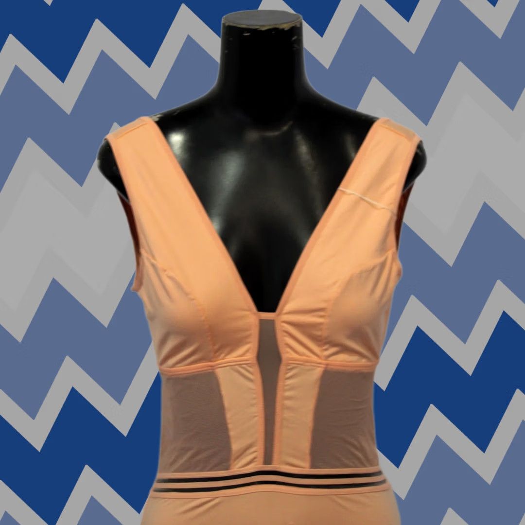 Vintage Zelf Women's Aura Smooth Cut-Out Detail Soft Bodysuit BE5 Peach Pink Medium Size M / US 6-8 / IT 42-44 - 1 Thumbnail