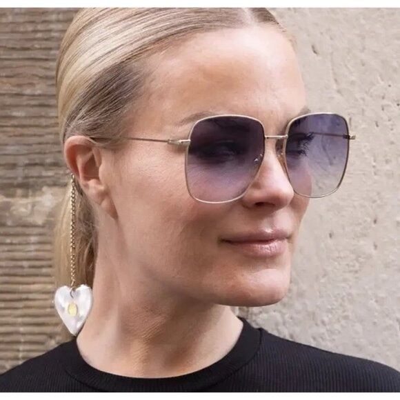 Gucci NEW GUCCI SUNGLASSES GG1031S 004 GOLD/BLUE WOMEN EYEWEAR Size ONE SIZE - 2 Thumbnail