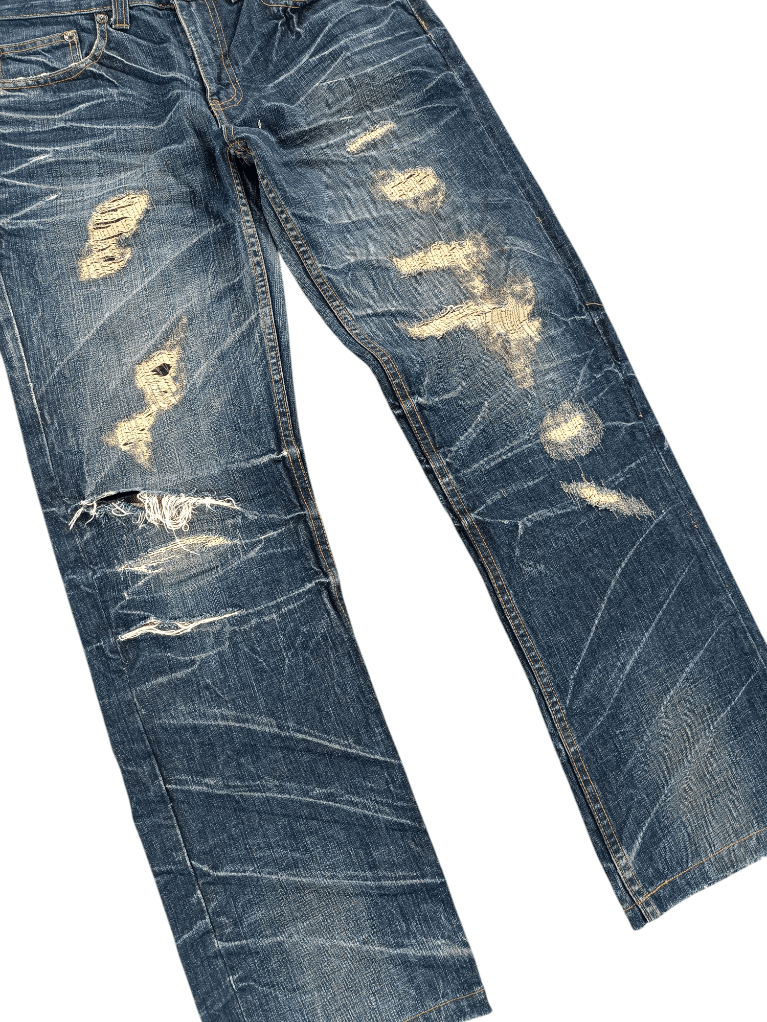 If Six Was Nine × Japanese Brand × Jean 🔥 VTG 🔥 Japanese Nylaus Rare Distressed Jeans Size US 32 / EU 48 - 17 Thumbnail