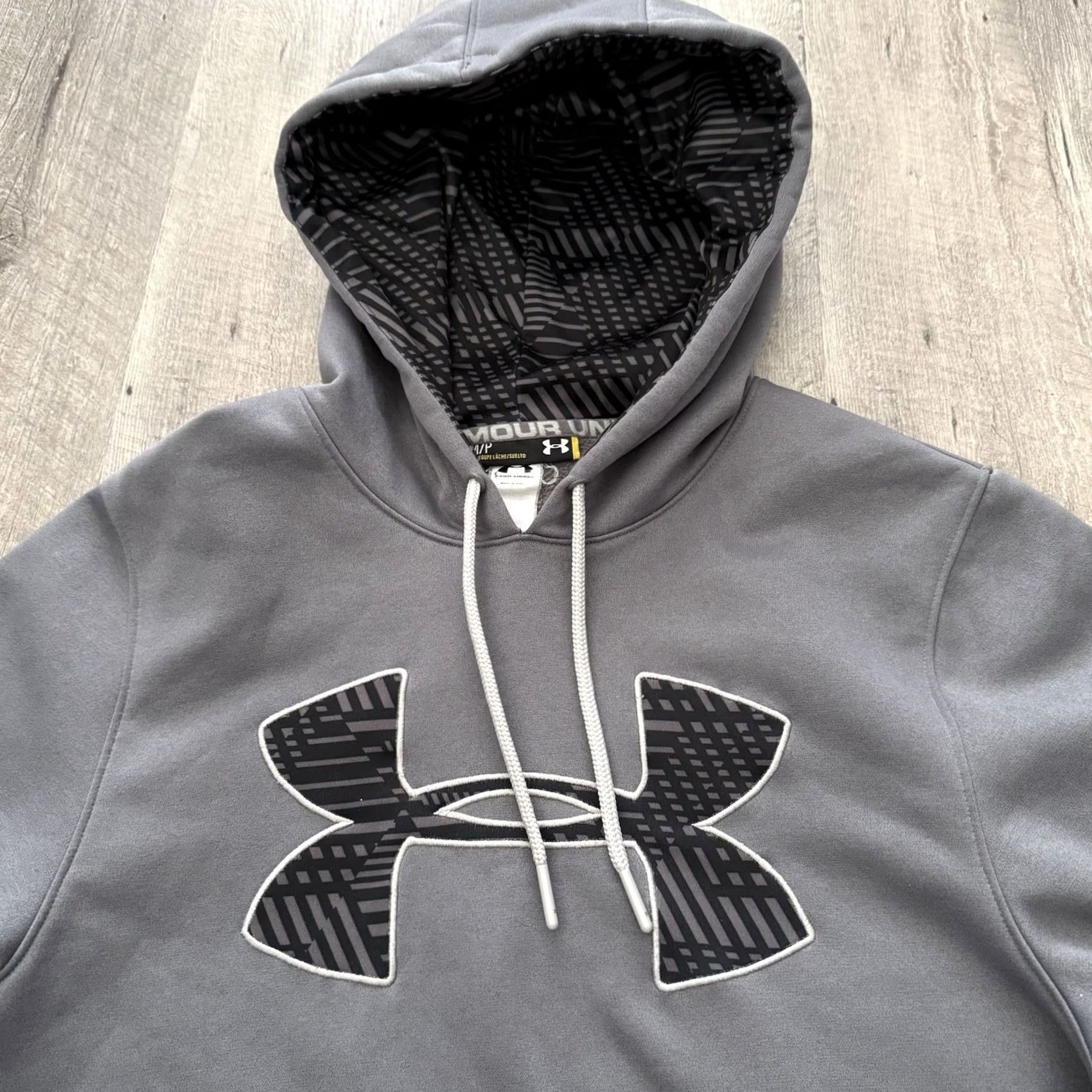 Under Armour Under Armour STORM Hoodie Mens Small Gray Logo Print Pullover Fleece Sweatshirt Size US S / EU 44-46 / 1 - 6 Thumbnail