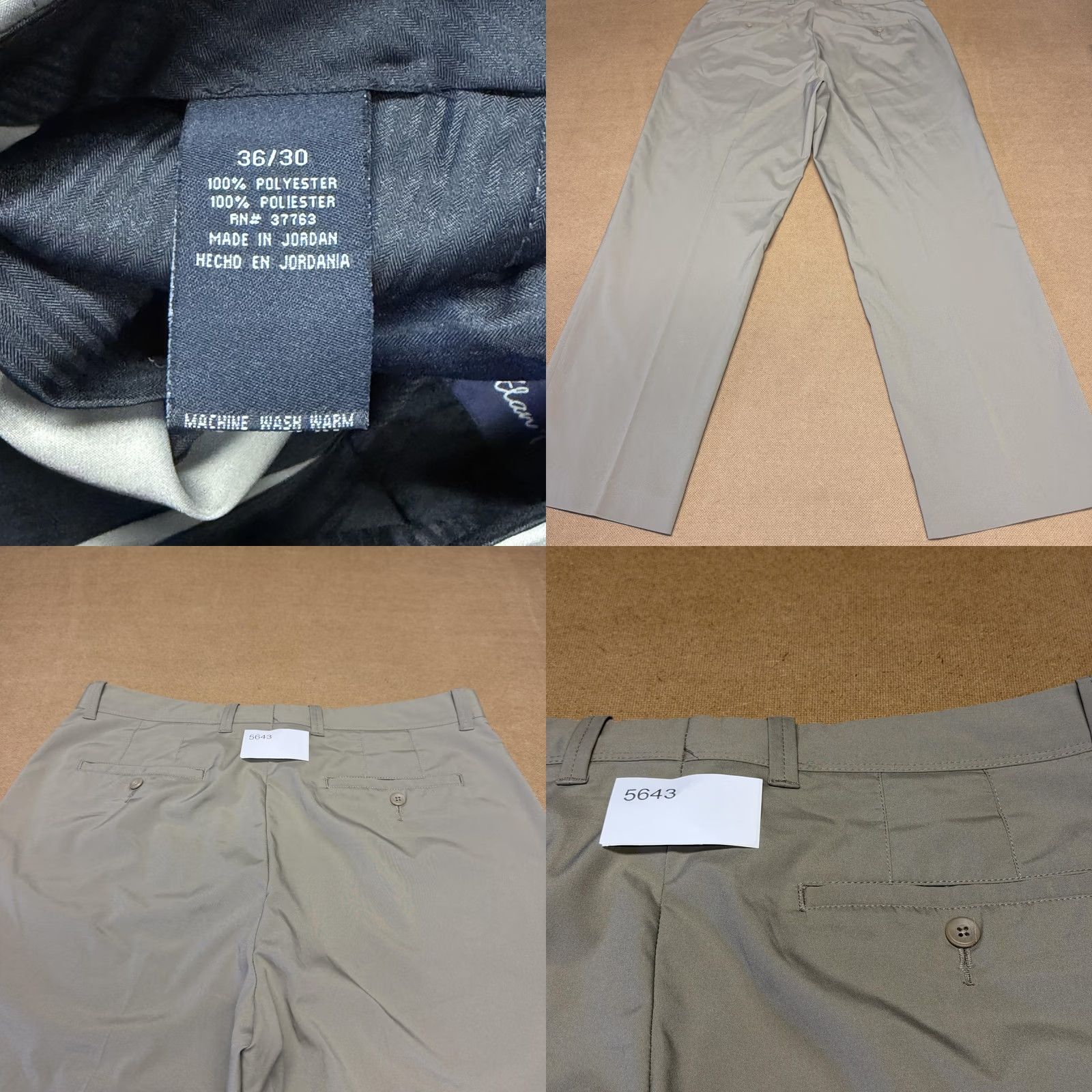 Vintage Alan Flusser Mens Gray Dress Pants 36x30 Flat Front Microfiber Classic Business Size US 36 / EU 52 - 9 Thumbnail