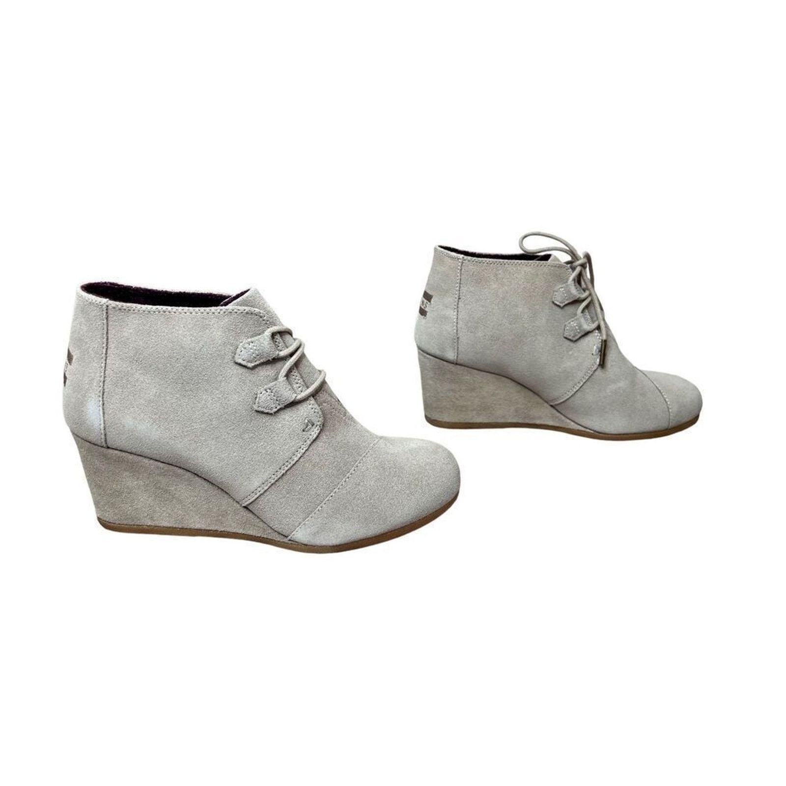 Toms TOMS Kala Wedge Bootie Desert Taupe Suede Tan Shoe 10 NWT Size US 10 / IT 40 - 3 Thumbnail