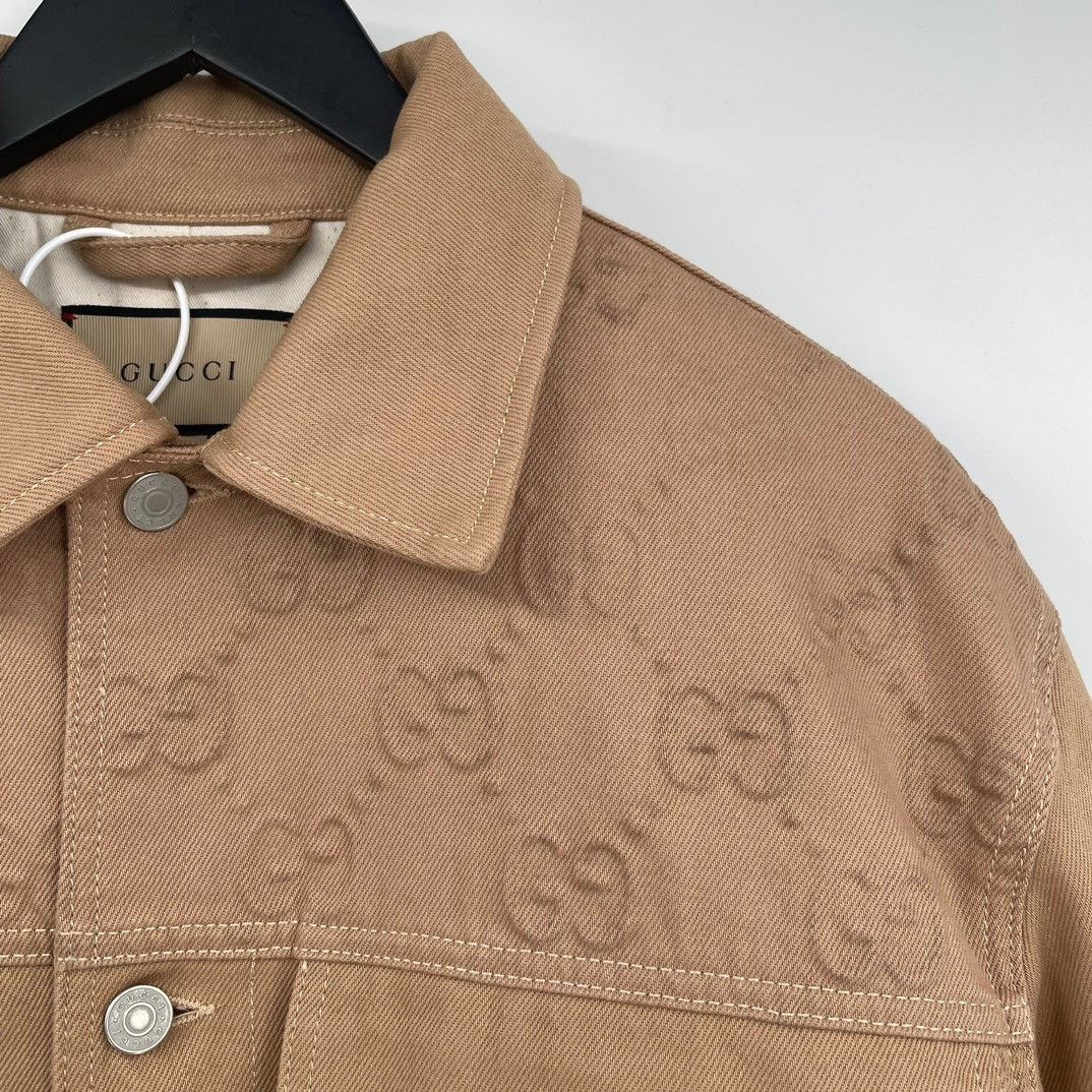 Gucci Gucci embossed double G-sleeved denim jacket Size US S / EU 44-46 / 1 - 3 Thumbnail