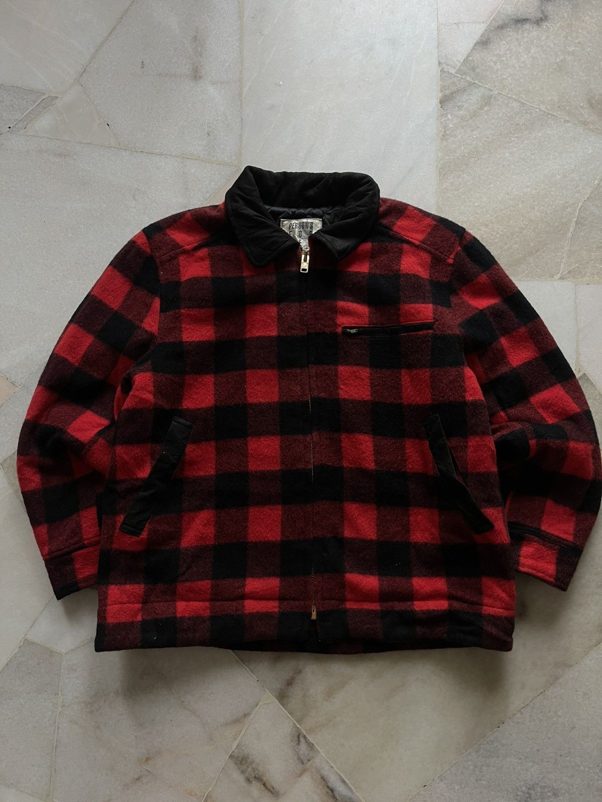 PERSON'S 80s Persons For Men Plaid Wool Destroit Style Jacket Size US L / EU 52-54 / 3 - 1 Thumbnail