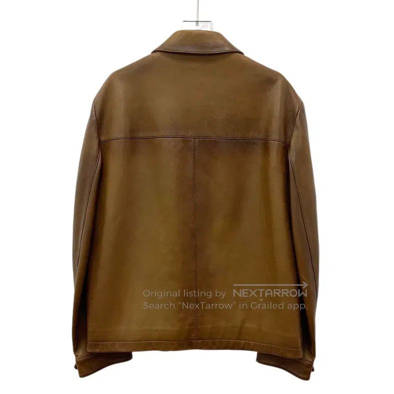 Prada Prada Brown sheepskin lapel zipper long-sleeved leather ja Size US M / EU 48-50 / 2 - 2 Thumbnail