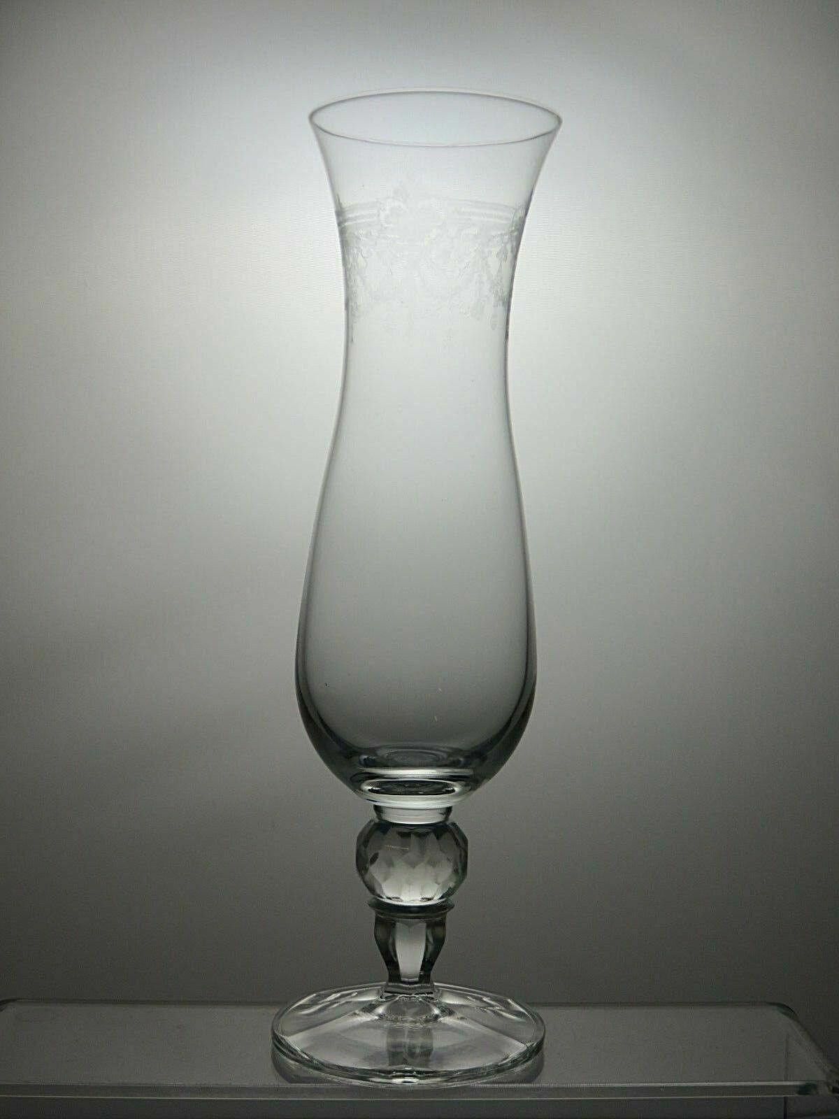 The Unbranded Brand Etched Lead Cut Glass Crystal Vase 9" Size ONE SIZE - 2 Thumbnail