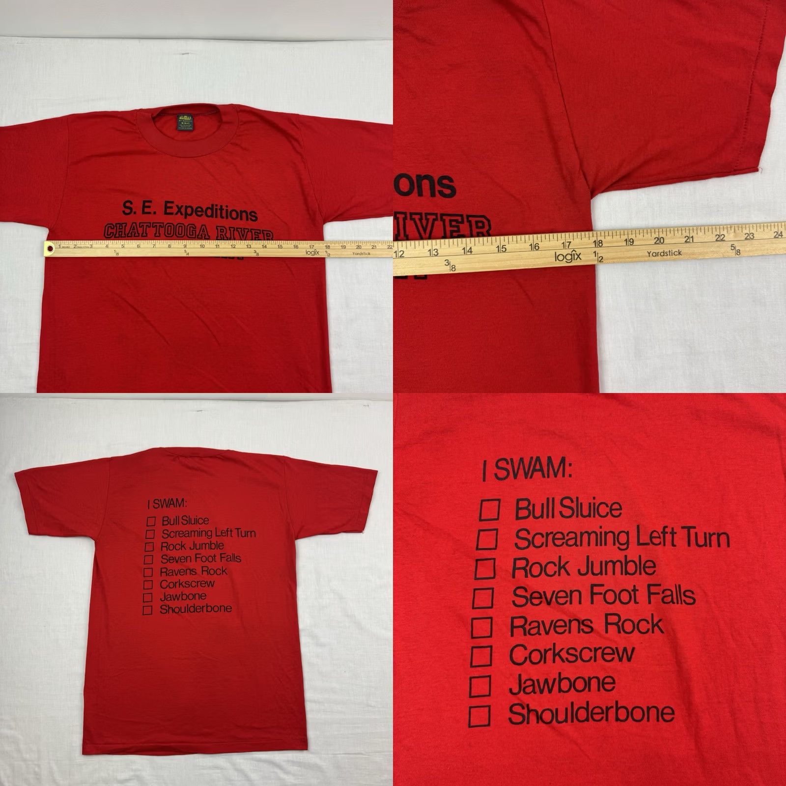 Jerzees VINTAGE JERZEES Chattooga River Swim Team T Shirt Adult Medium Red 1980s USA Mens Size US M / EU 48-50 / 2 - 8 Thumbnail