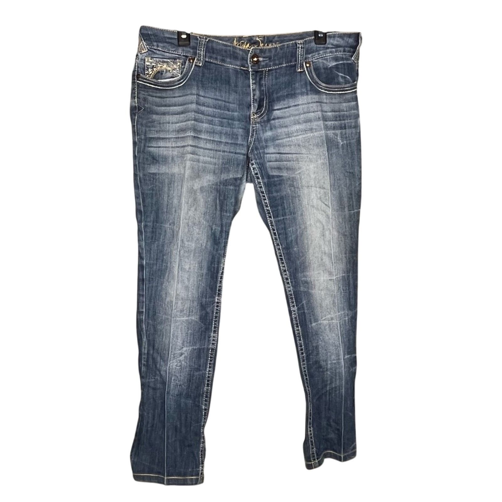 Aria Aria Jeans Avalon Embroidered jeans size 13/14 Size 36" / US 14 / IT 50 - 1 Thumbnail