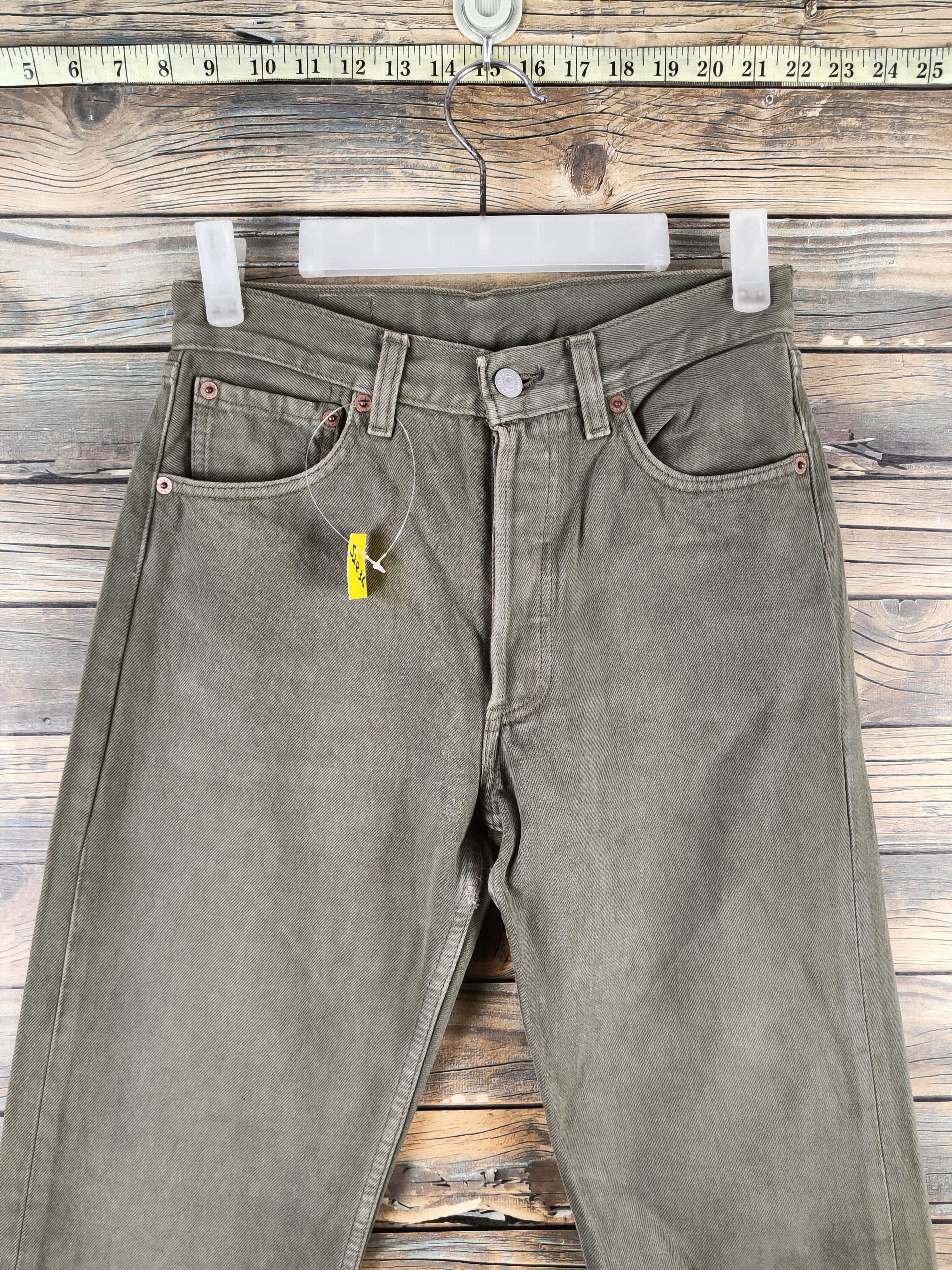 Levi's 501 Levi's Olive vintage Denim Jeans #S2836 Size US 27 - 2 Thumbnail