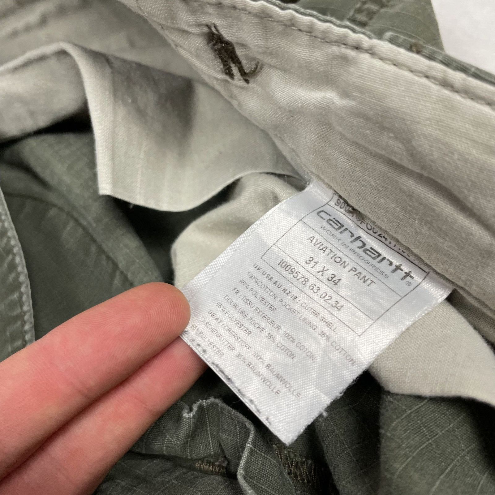 Carhartt Carhartt Men's Olive Green Cotton Cargo Aviation Pant 31x34 Size US 31 - 16 Thumbnail