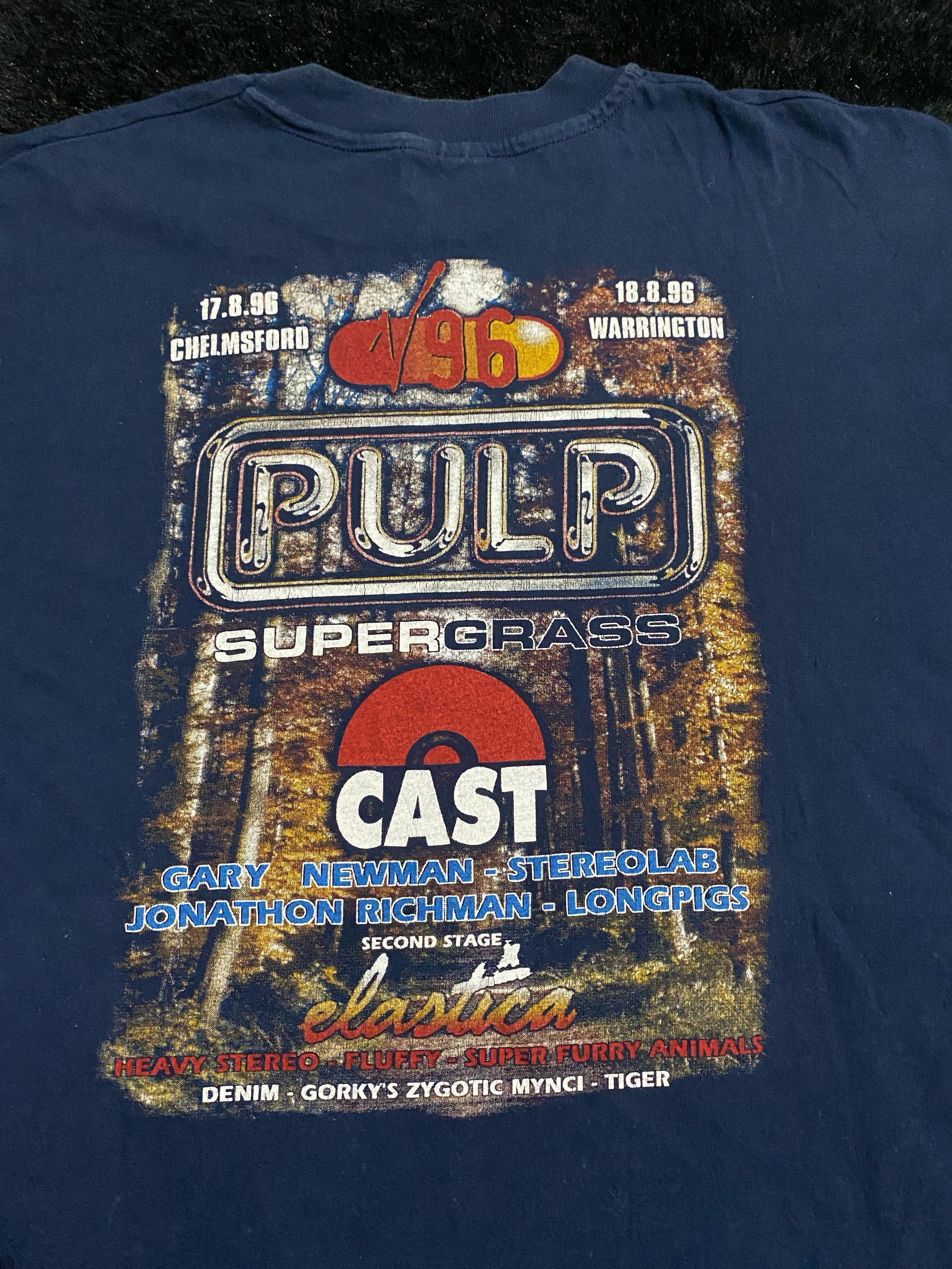 Band Tees × Vintage Vintage 90s Pulp Shirt Britpop Oasis,Blur, Supergrass Size US XL / EU 56 / 4 - 5 Thumbnail