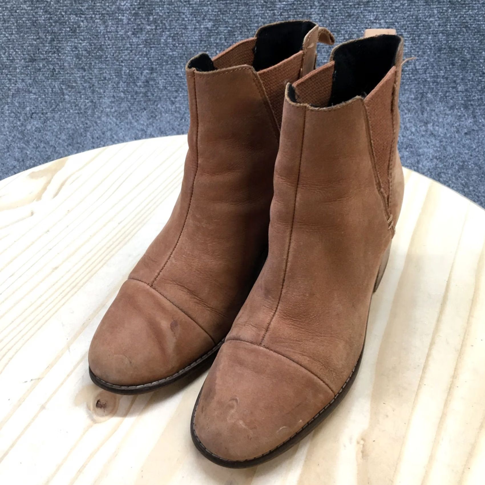Toms TOMS Boots Womens 7.5 Esme Chelsea Brown Pull On Ankle Top Casual Block Shoes 10012462 Size M / US 6-8 / IT 42-44 - 3 Thumbnail