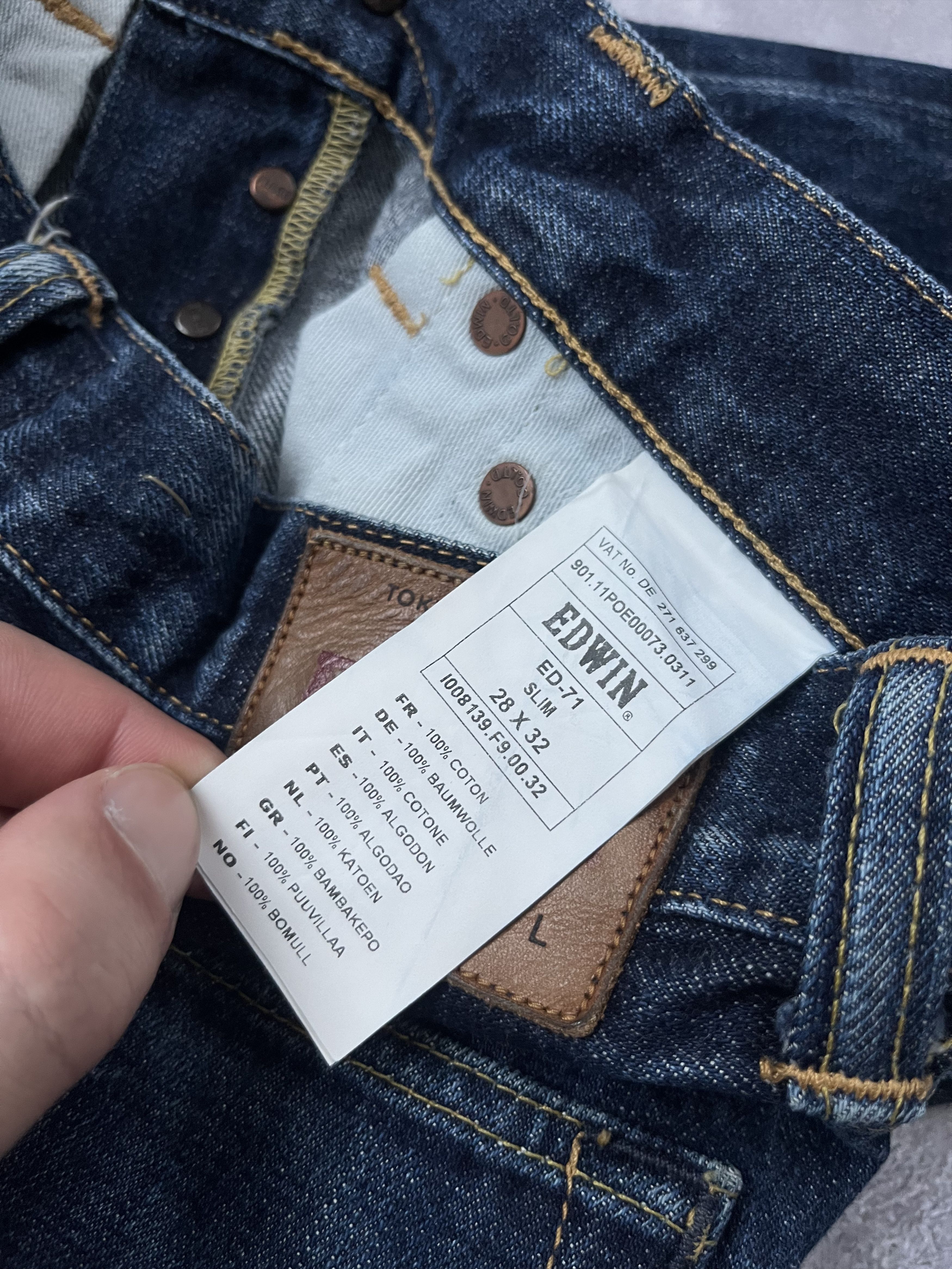 Edwin Vintage Edwin Selvedge Jeans Ed-71 Silm Fit Size 28x32 Blue Size US 28 / EU 44 - 12 Thumbnail