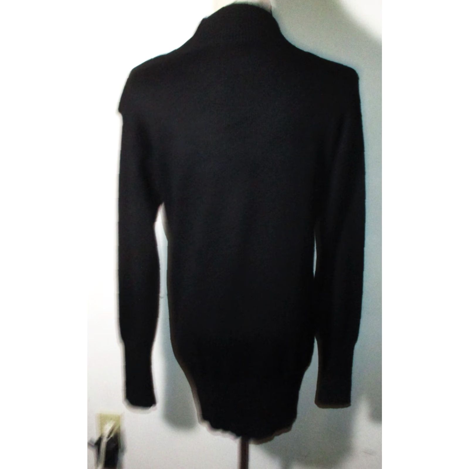 White House Black Market WHITE House BLACK Market Black Wool Blend Mock Sweater Top Women's Size S/P Size S / US 4 / IT 40 - 6 Thumbnail