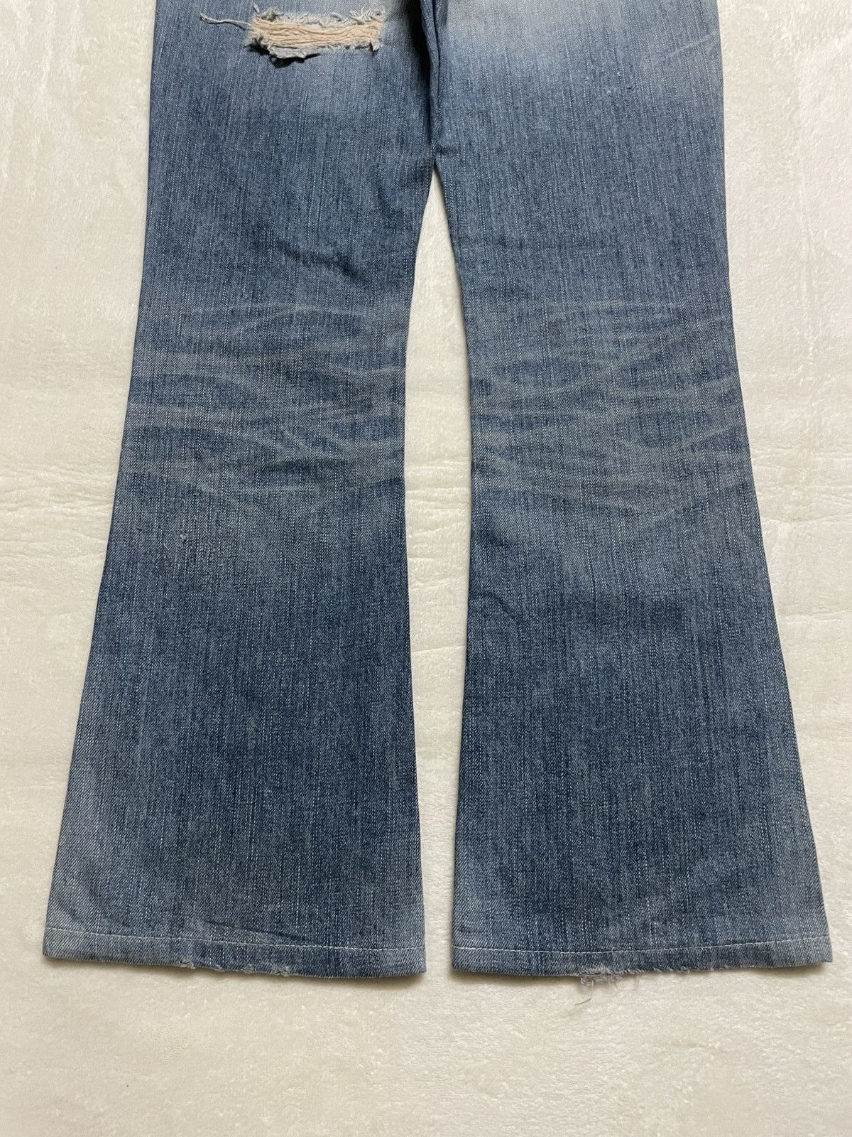 Edwin Vintage Edwin Boot Cut Distressed Ripped Denim Jeans Size US 30 / EU 46 - 14 Thumbnail