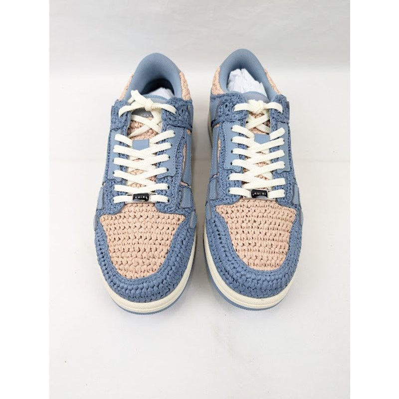 Amiri o1rshd1 Raffia Skelton Low-Top Sneakers in Blue Size US 8 / EU 41 - 14 Thumbnail