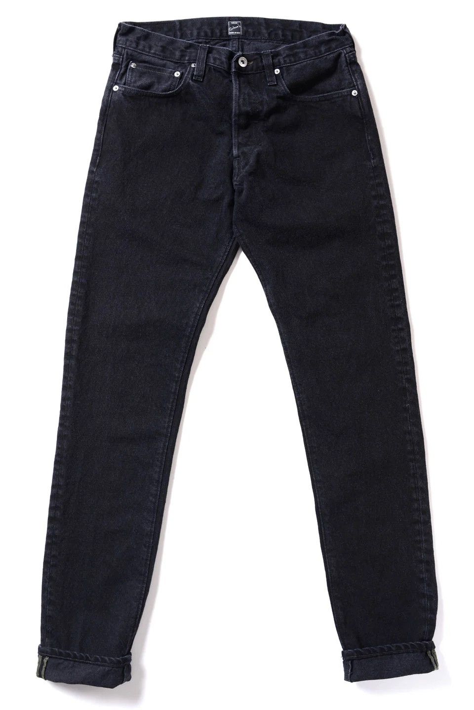 image of Glenns Denim Gd110 Slim Tapered | Washed 14 Oz Denim - Total Black, Men's (Size 34)