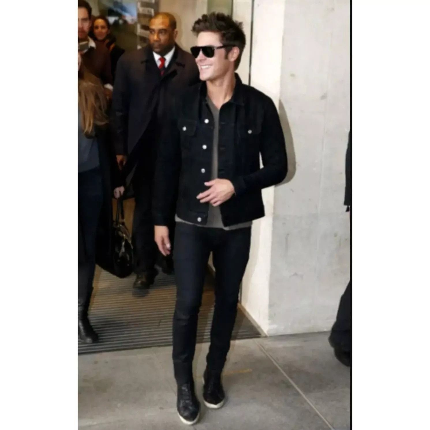 Sandro Black Denim Trucker Jacket Grailed