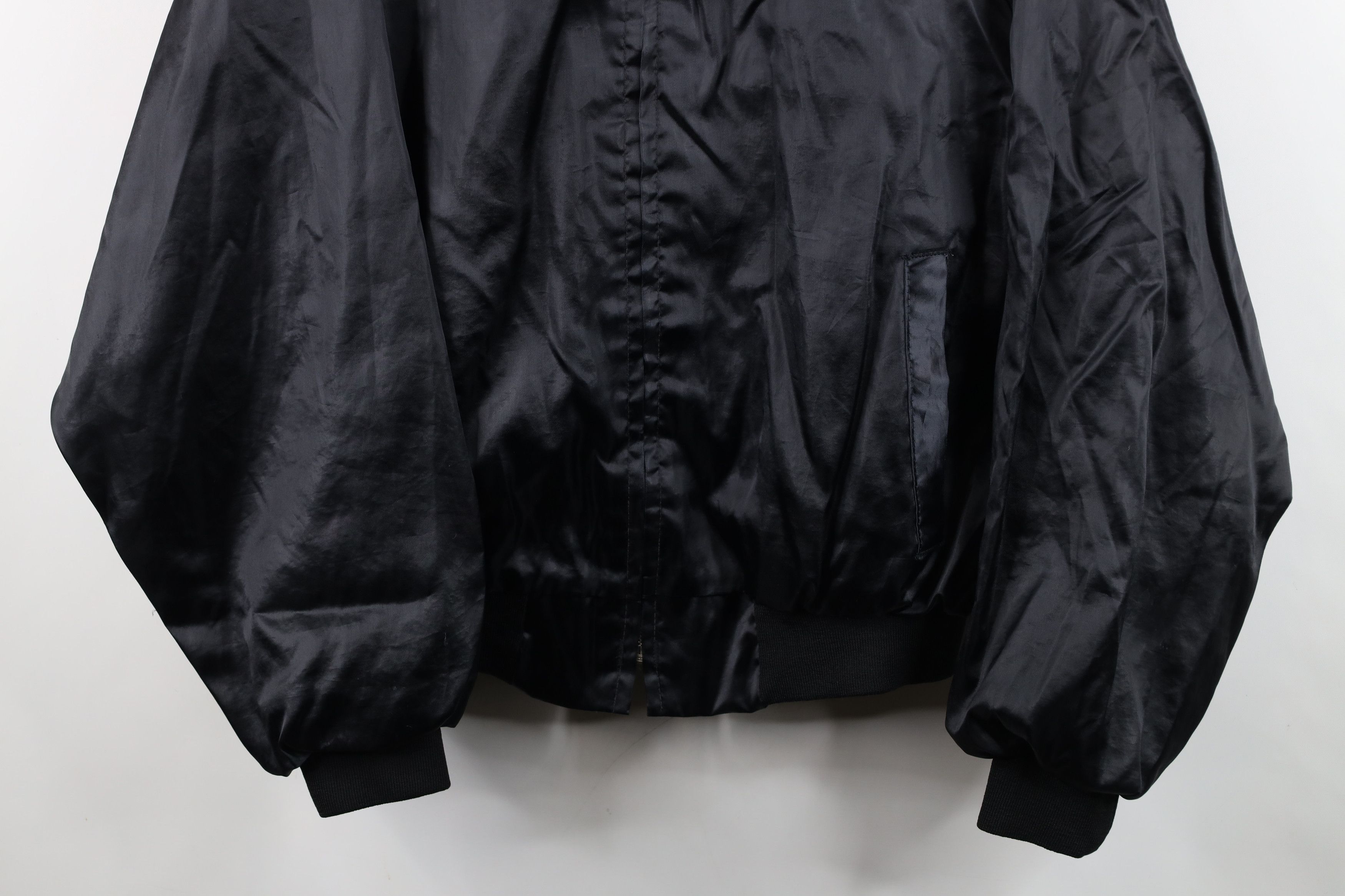 Vintage Vintage 80s Streetwear Lined Satin Bomber Jacket Black USA Size US XL / EU 56 / 4 - 3 Thumbnail