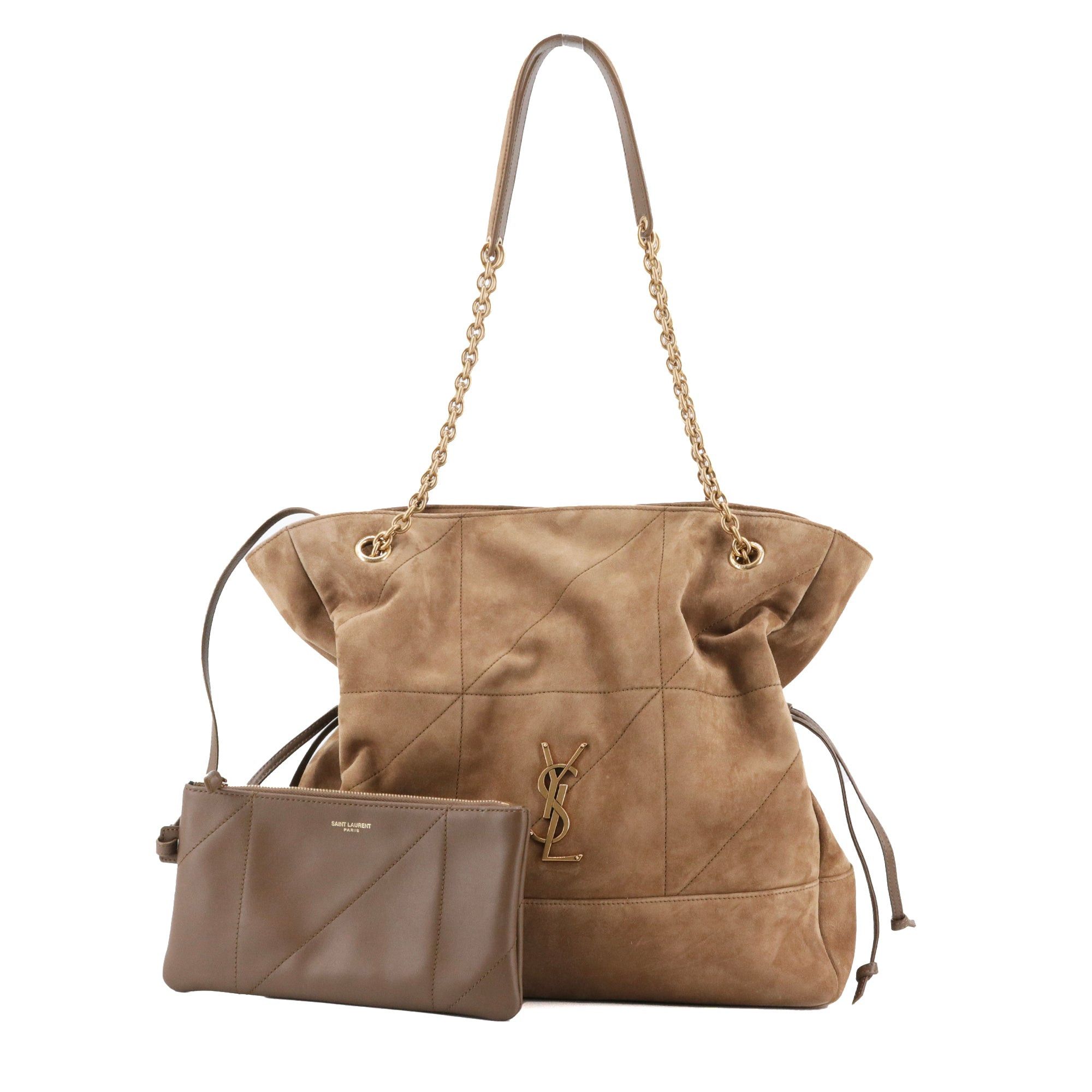 Saint Laurent Paris SAINT LAURENT - Jamie Shopping Saint Laurent handbag in brown suede Size ONE SIZE - 1 Thumbnail