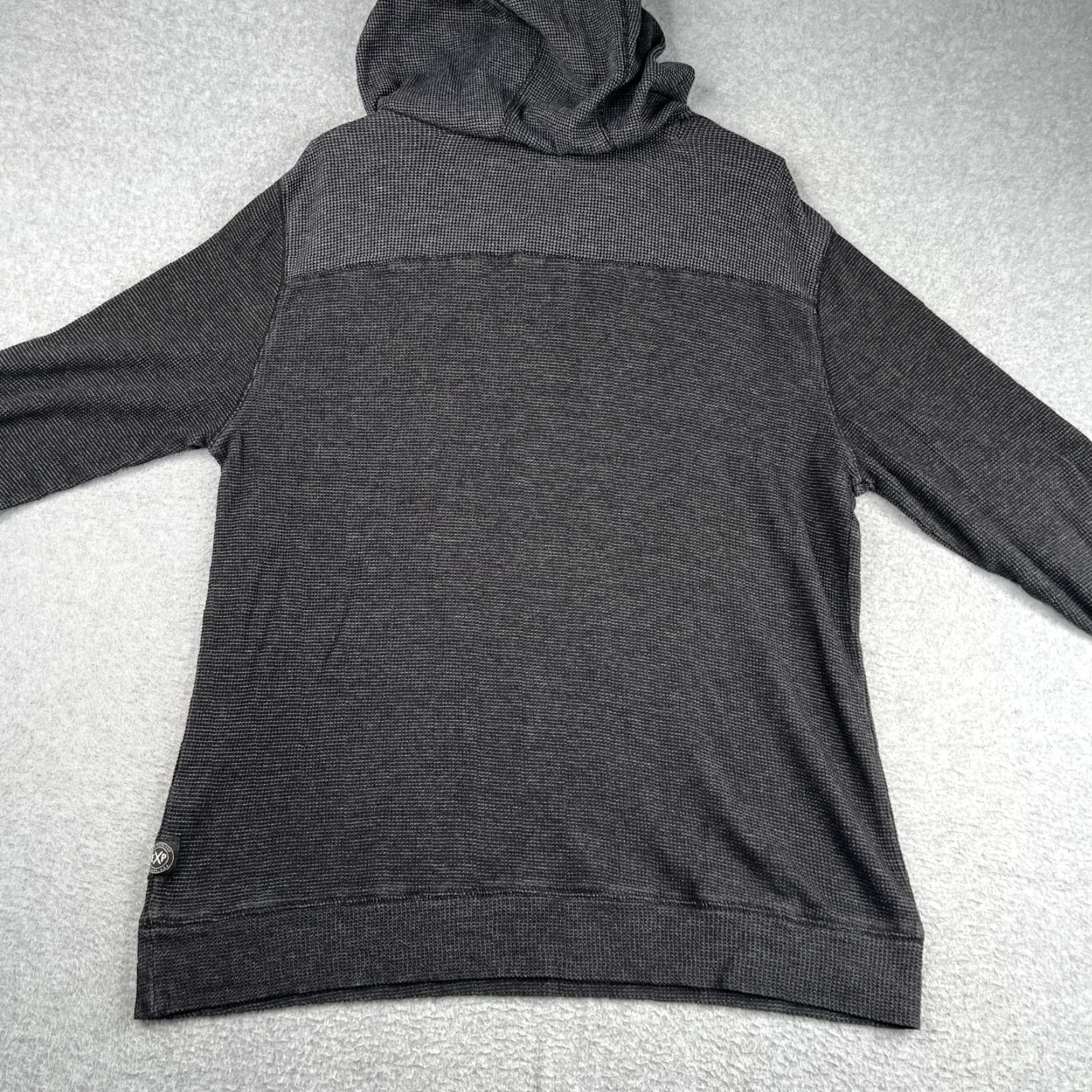 Express Express Long Sleeve Waffle Knit Henley Hoodie Shirt Large Gray Mens Size US L / EU 52-54 / 3 - 6 Thumbnail