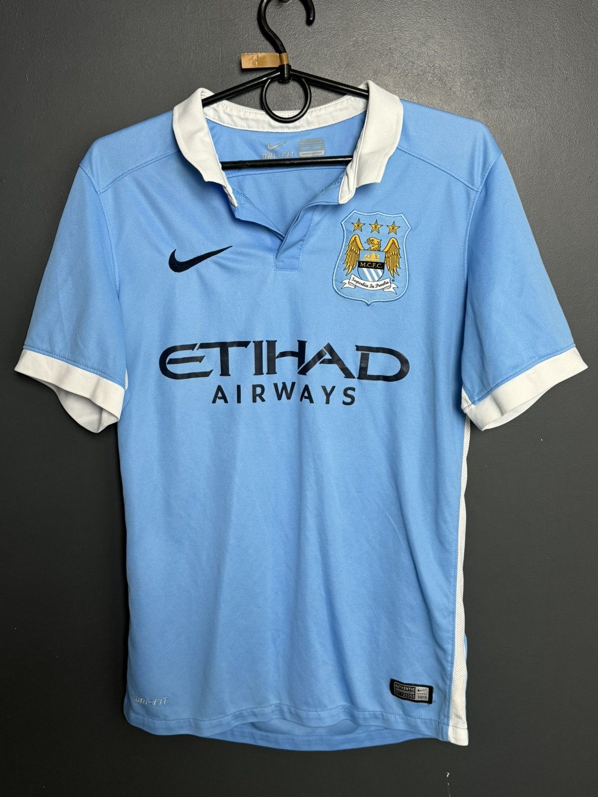 Nike Manchester City 15/16 Home Football Soccer Jersey T-Shirt Size US S / EU 44-46 / 1 - 1 Thumbnail