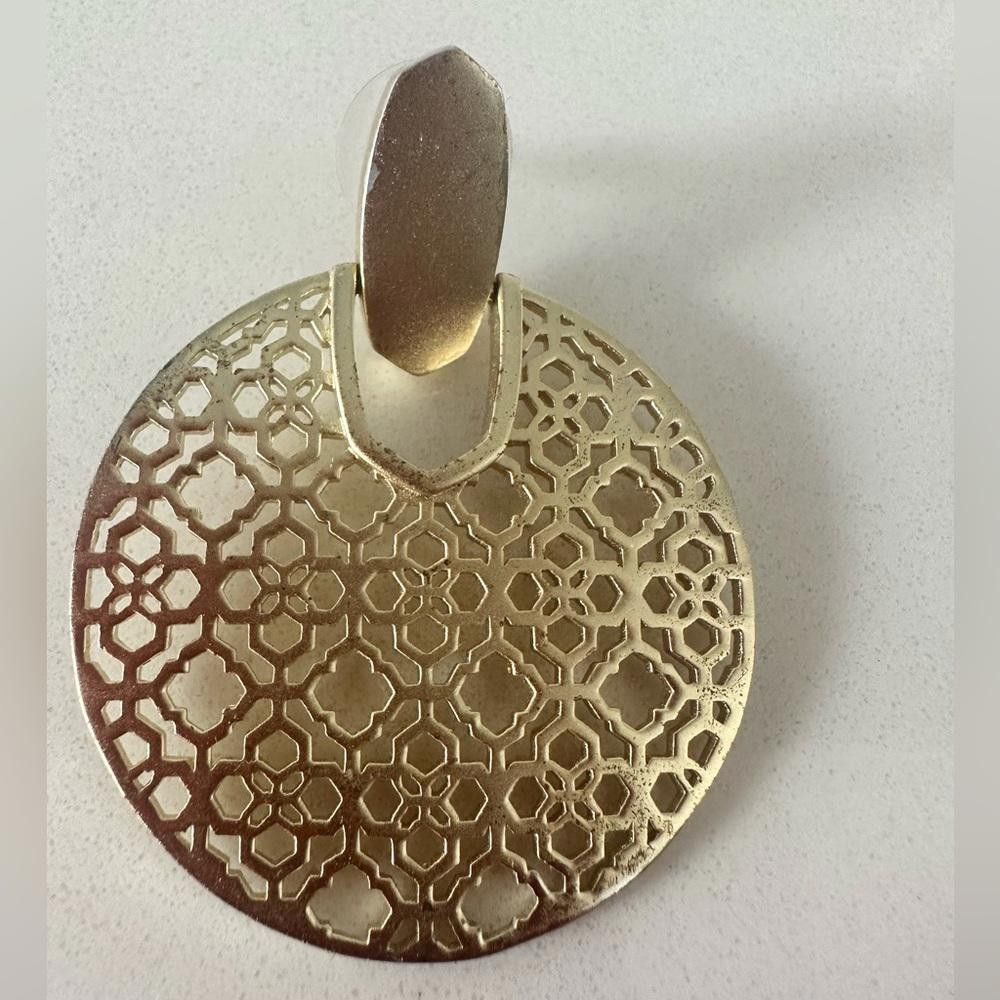 Kendra Scott Kendra Scott Diane Gold Statement Filigree Round Earrings Size ONE SIZE - 5 Thumbnail