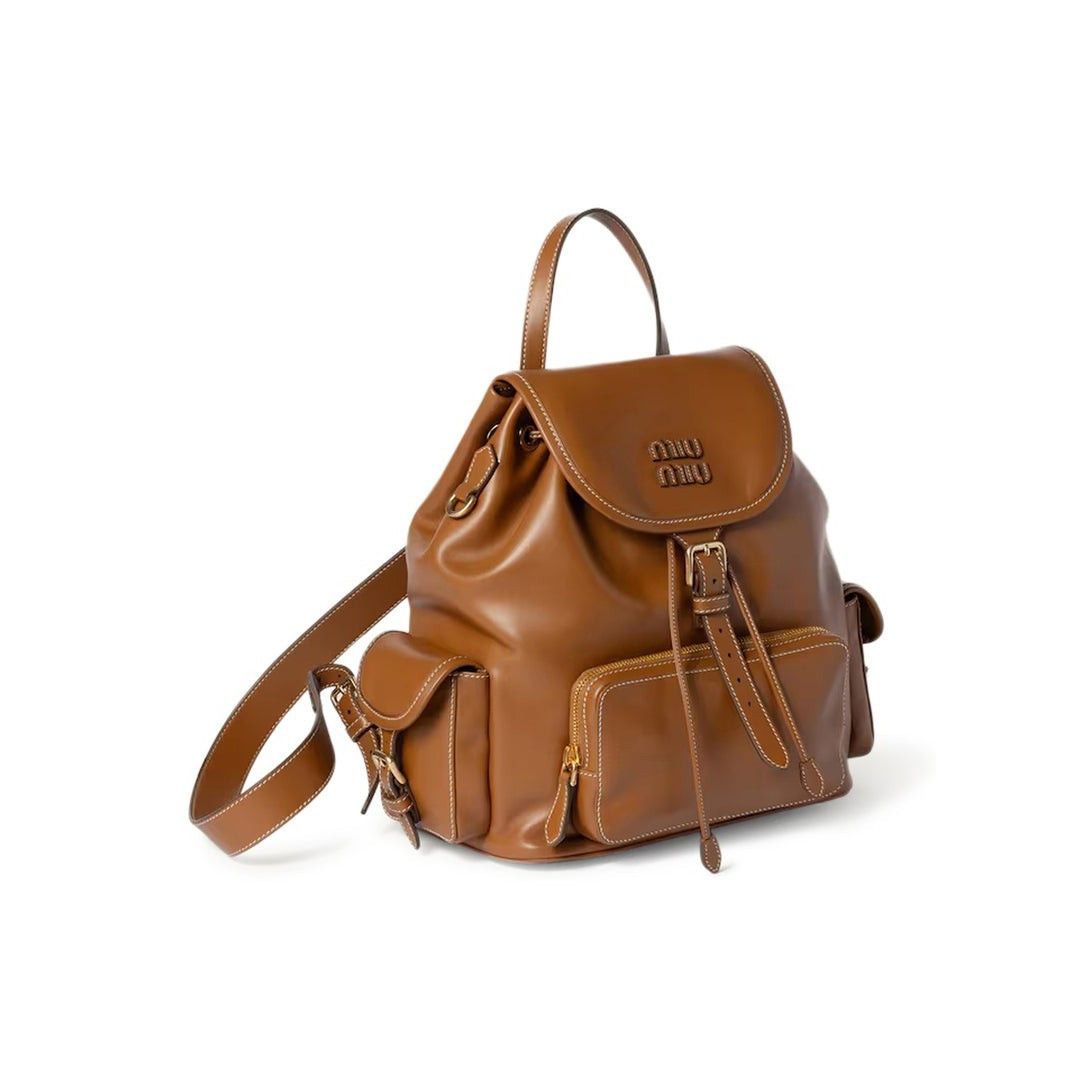 Miu Miu MIU MIU $3950 Cognac Leather Backpack New & Authentic Size ONE SIZE - 2 Thumbnail