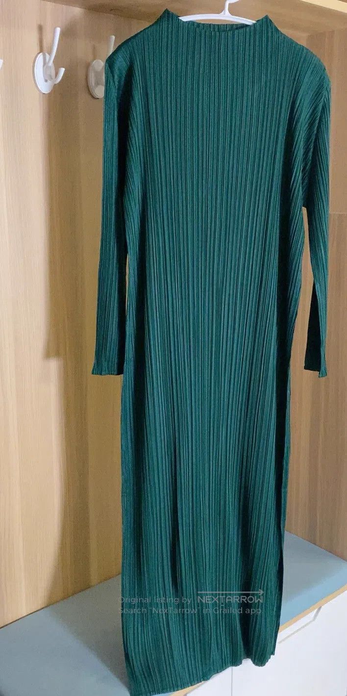 Issey Miyake Issey Miyake Emerald Green Dress Size L / US 10 / IT 46 - 2 Thumbnail