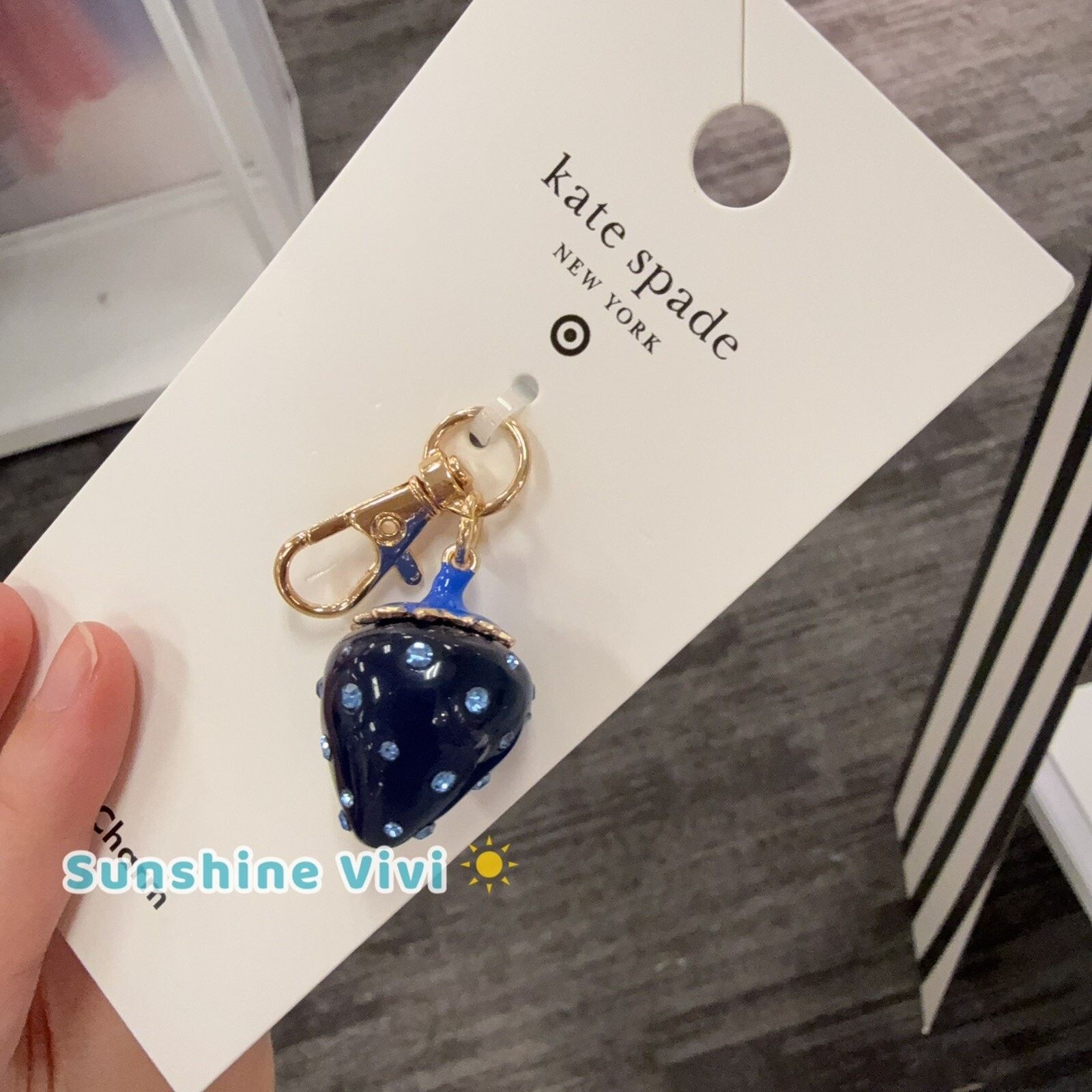 Kate Spade NEW Kate Spade X Target Mini Blue Strawberry Bag Charm Size ONE SIZE - 3 Thumbnail