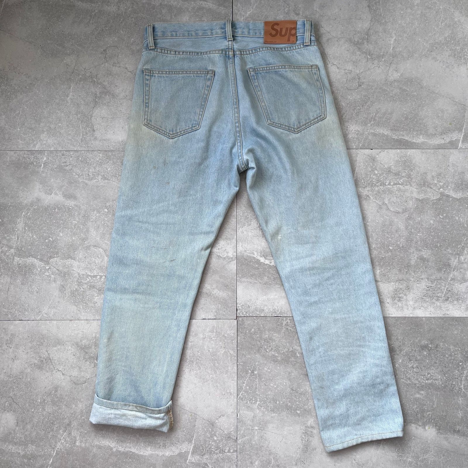 Supreme Supreme Light Wash Selvedge Denim Jeans – Size 30 Size US 30 / EU 46 - 6 Thumbnail