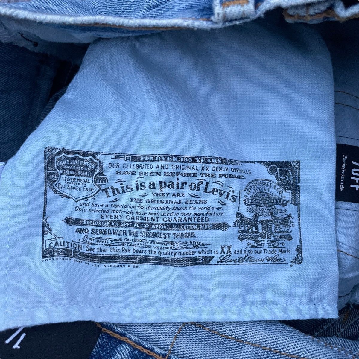 Levi's RARE 1/OFF Paris(re)made Reworked Levi's Double Jeans Size US 28 / EU 44 - 13 Thumbnail