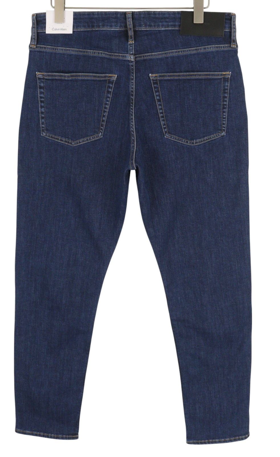Calvin Klein W34/L32 Dark Blue Tapered Fit Zip Fly Logo Denim 85168 Size US 34 / EU 50 - 2 Thumbnail