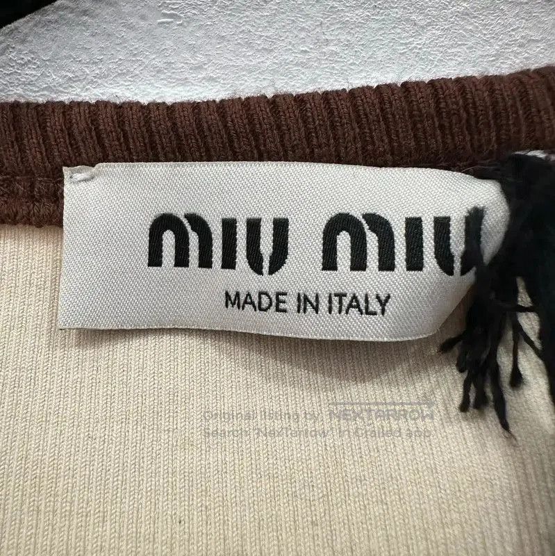 Miu Miu Miu Miu Cream Cotton Women's T-Shirt . Size M / US 6-8 / IT 42-44 - 4 Thumbnail