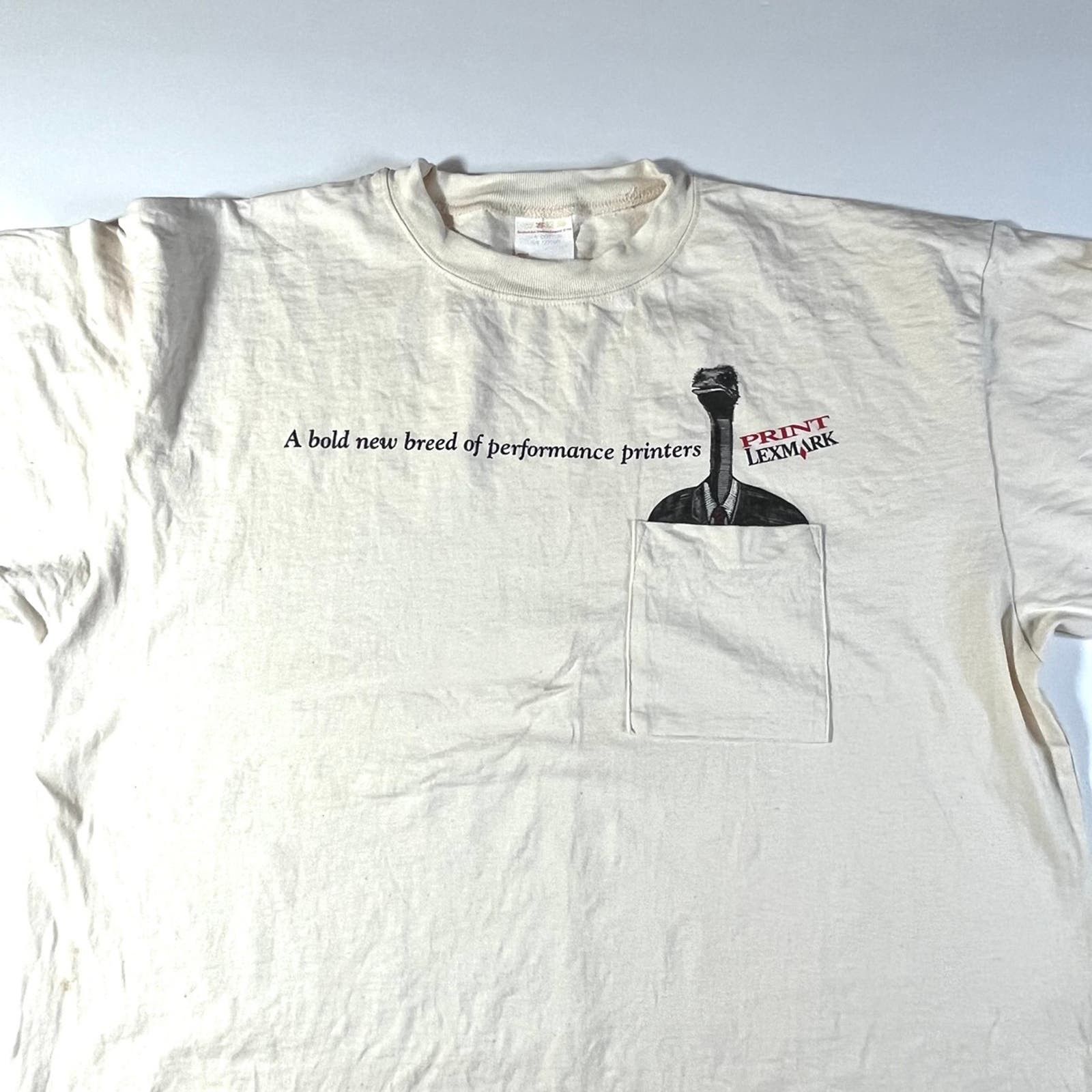 Vintage Vintage 1990’s Lexmark Emu Graphic T-shirt XL Tan Size US XXL / EU 58 / 5 - 3 Thumbnail